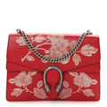 Calfskin Chinese New Year Medium Dionysus Shoulder Bag Hibiscus Red wholesalehk.shop