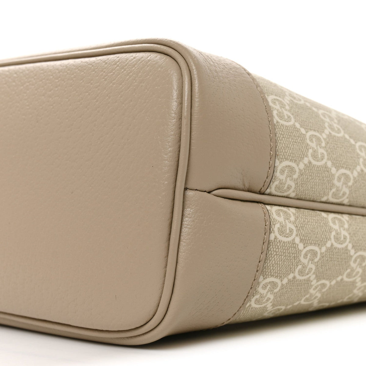 GG Supreme Monogram Textured Dollar Calfskin Small Ophidia Shoulder Tote Bag Beige Mystic White Oatmeal wholesalehk.shop