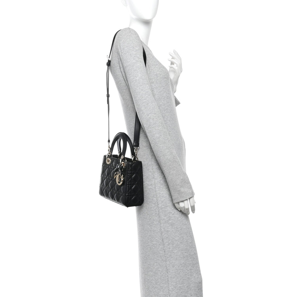 Lambskin Cannage Small Lady Dior Black wholesalehk.shop