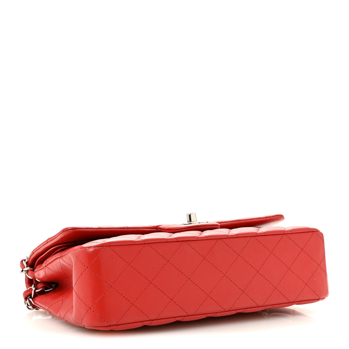 Lambskin Quilted Medium Double Flap Red wholesalehk.shop