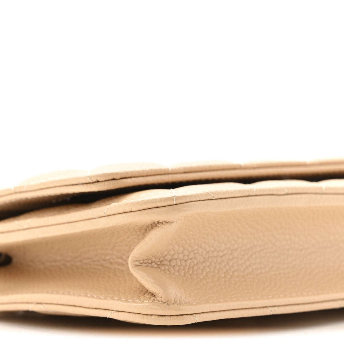 Caviar Quilted Wallet on Chain WOC Beige wholesalehk.shop