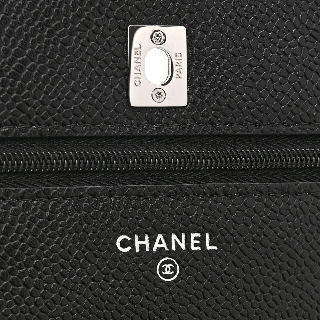 Caviar Quilted CC Turnlock Wallet On Chain WOC Black wholesalehk.shop