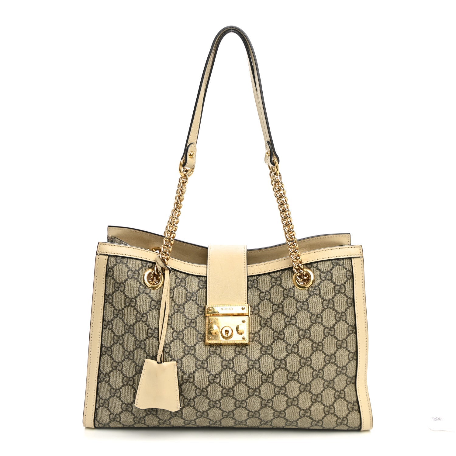 GG Supreme Monogram Medium Padlock Tote White £¨ Direct shipment via from wholesalehk.shop