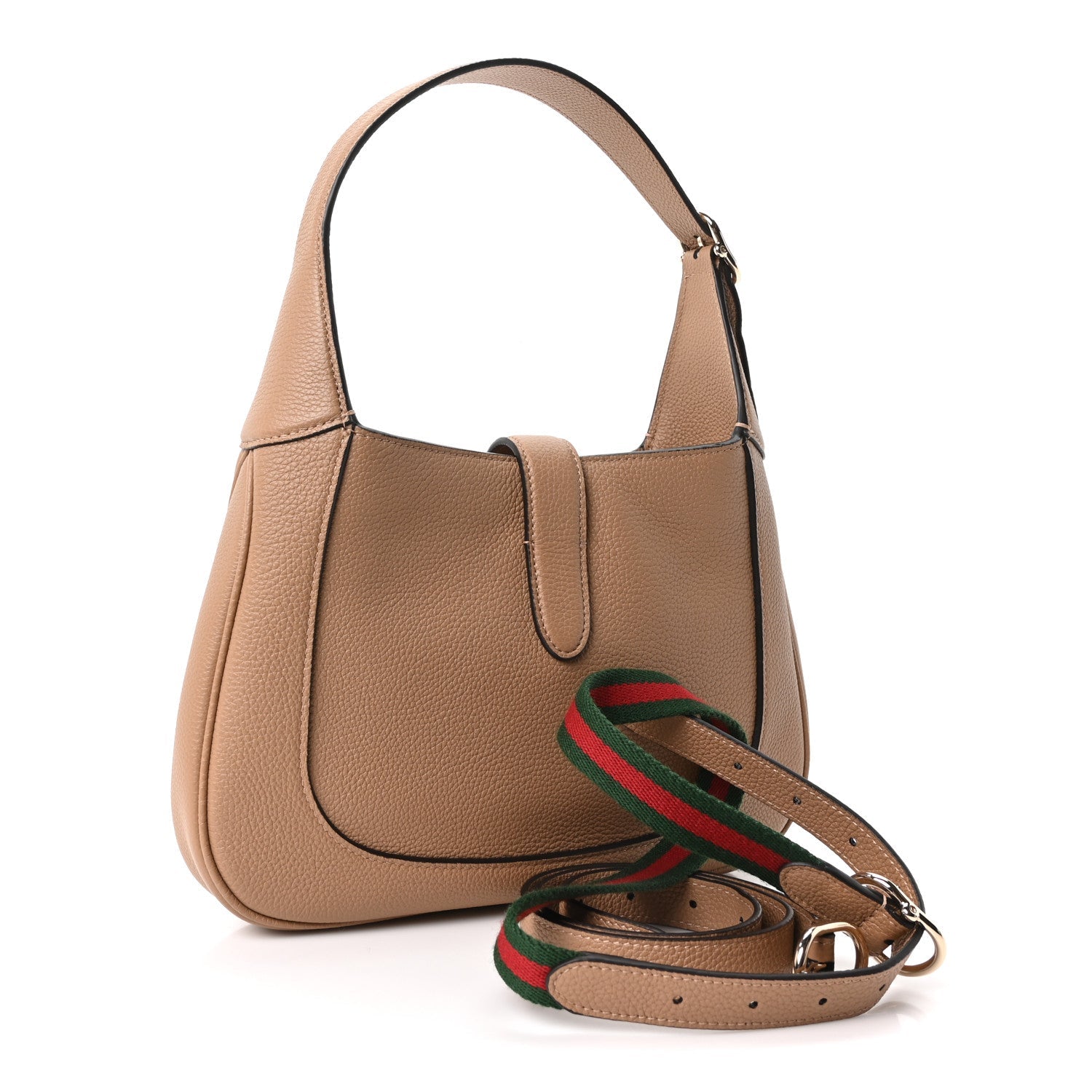 Grained Calfskin Web Medium Jackie 1961 Hobo Taupe £¨ Direct shipment via from wholesalehk.shop