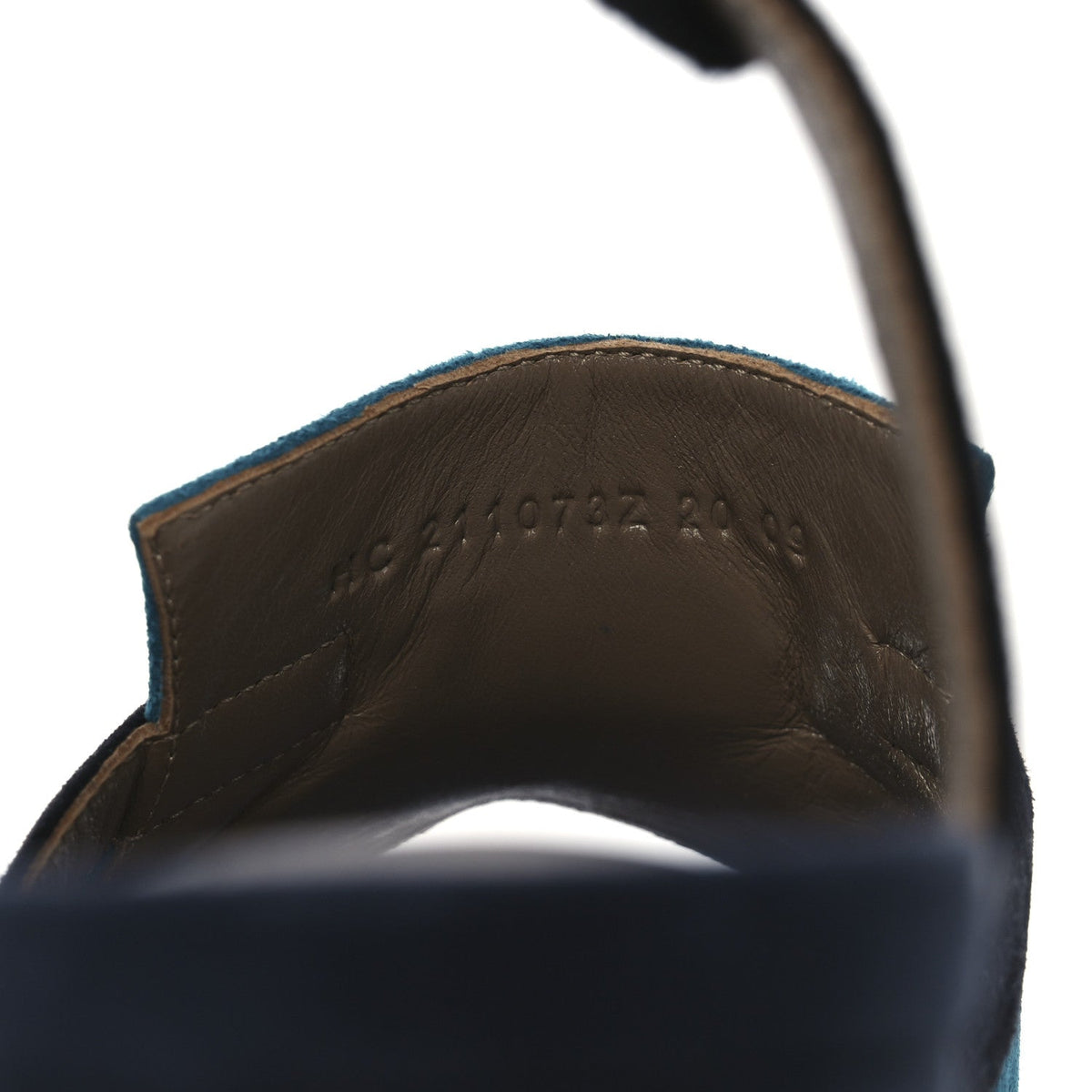 Suede Goatskin Calas Sandals 37.5 Vert Oxford Bleu Celeste Black wholesalehk.shop