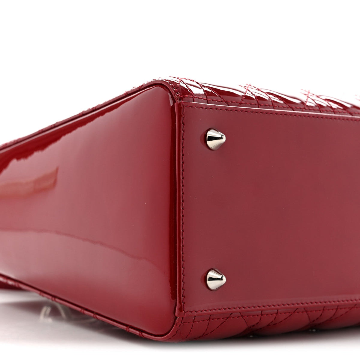 Patent Cannage Medium Lady Dior Red wholesalehk.shop
