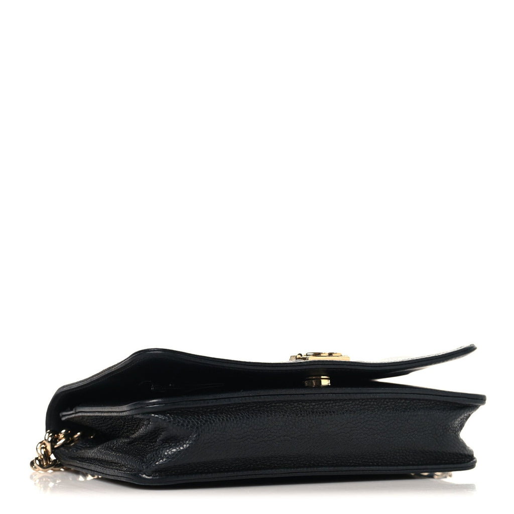 Caviar Quilted Boy Wallet On Chain WOC Black wholesalehk.shop