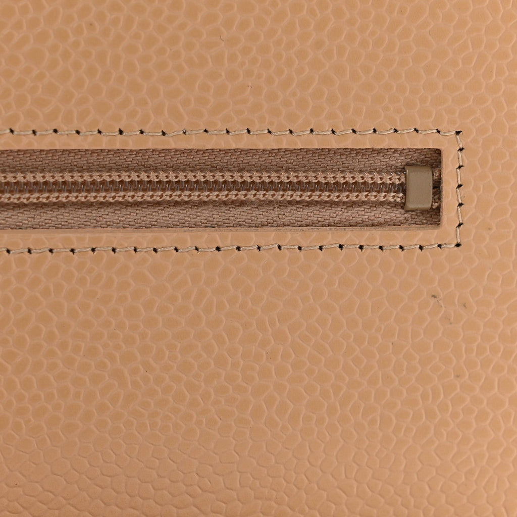 Caviar Quilted Wallet on Chain WOC Beige wholesalehk.shop