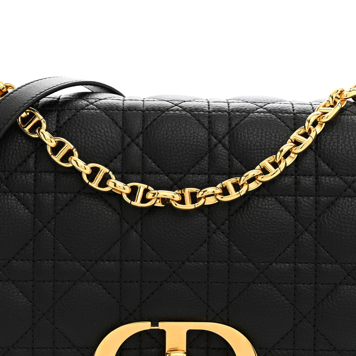 Grained Calfskin Cannage Large Caro Bag Black wholesalehk.shop