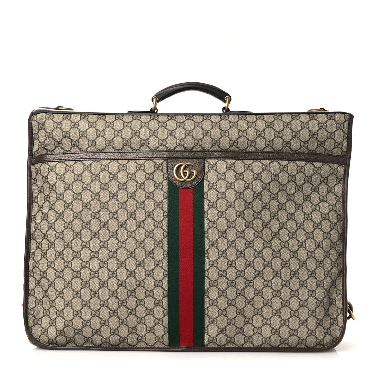 GG Supreme Monogram Textured Dollar Calfskin Web Ophidia Savoy Garment Bag Beige Ebony New Acero wholesalehk.shop