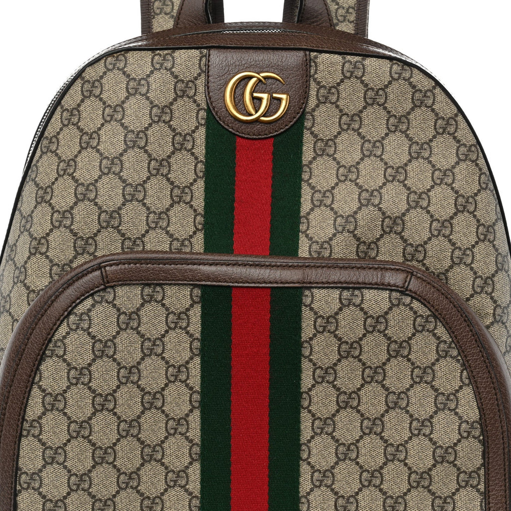 GG Supreme Monogram Medium Ophidia Day Backpack Brown wholesalehk.shop