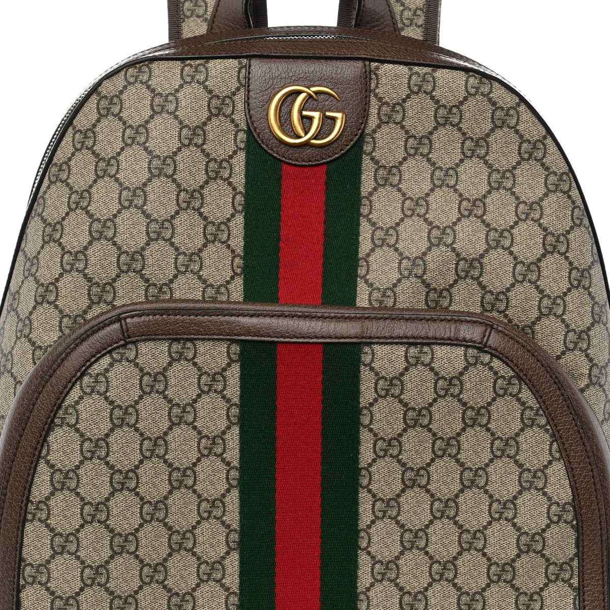 GG Supreme Monogram Medium Ophidia Day Backpack Brown wholesalehk.shop