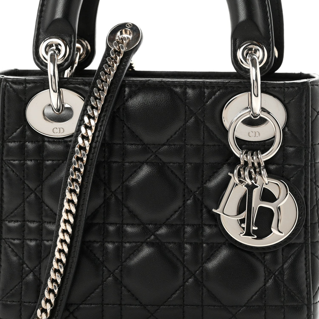 Lambskin Cannage Mini Lady Dior Black wholesalehk.shop