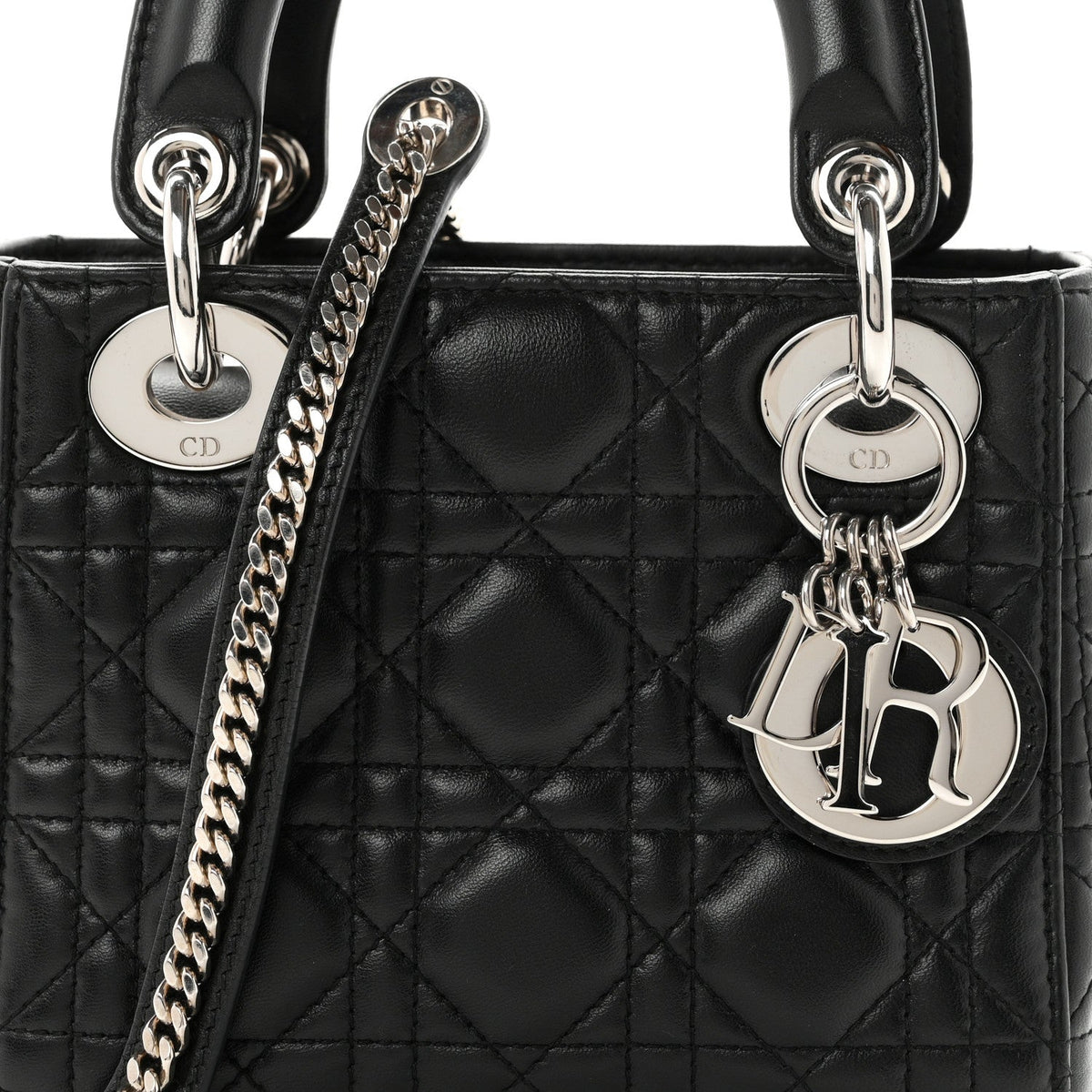 Lambskin Cannage Mini Lady Dior Black wholesalehk.shop