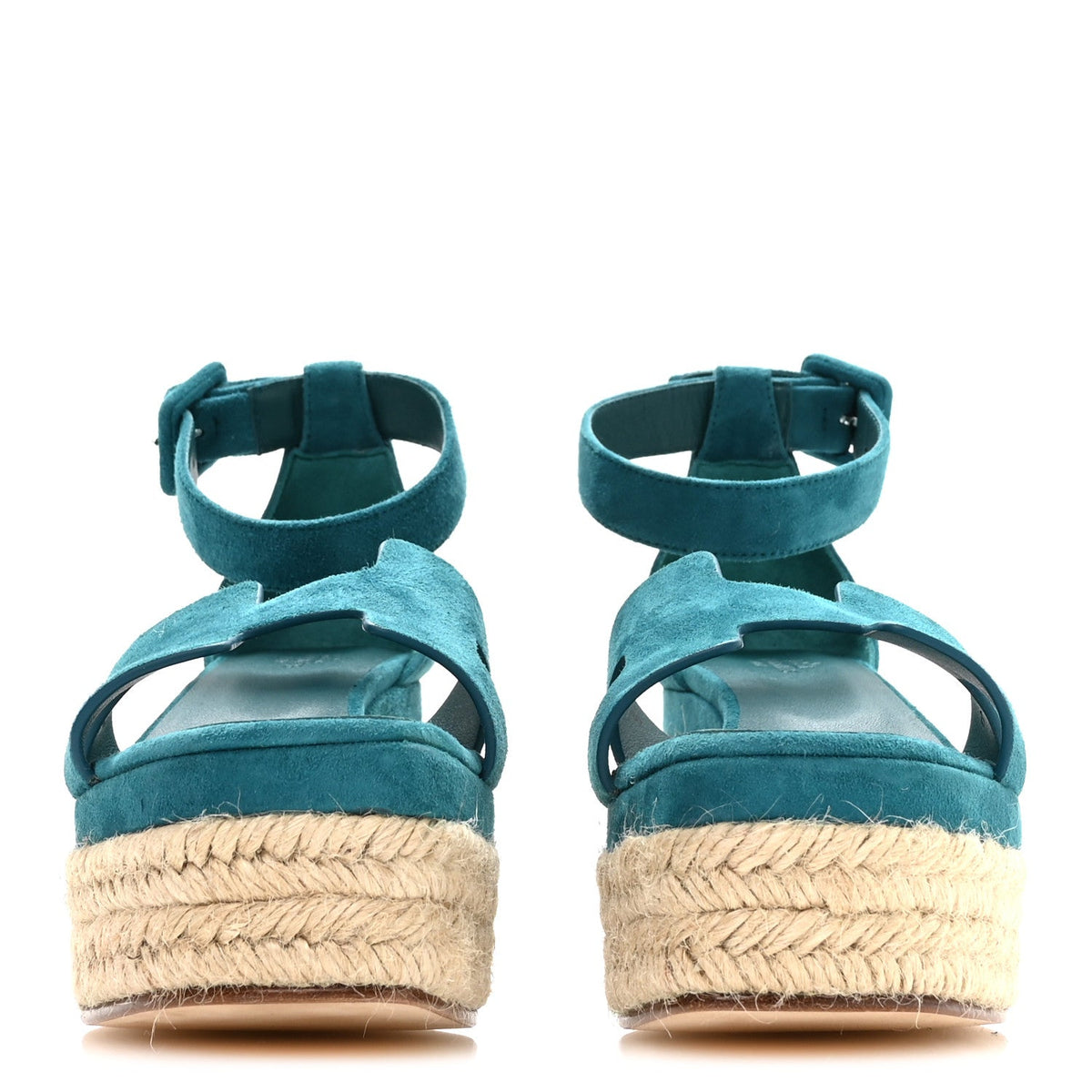 Suede Goatskin Elda Espadrille Wedge Sandals 36 Vert Oxford wholesalehk.shop