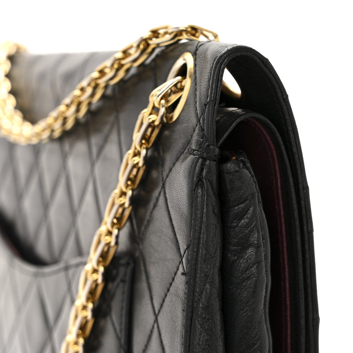 Lambskin Quilted Small Double Flap Black wholesalehk.shop