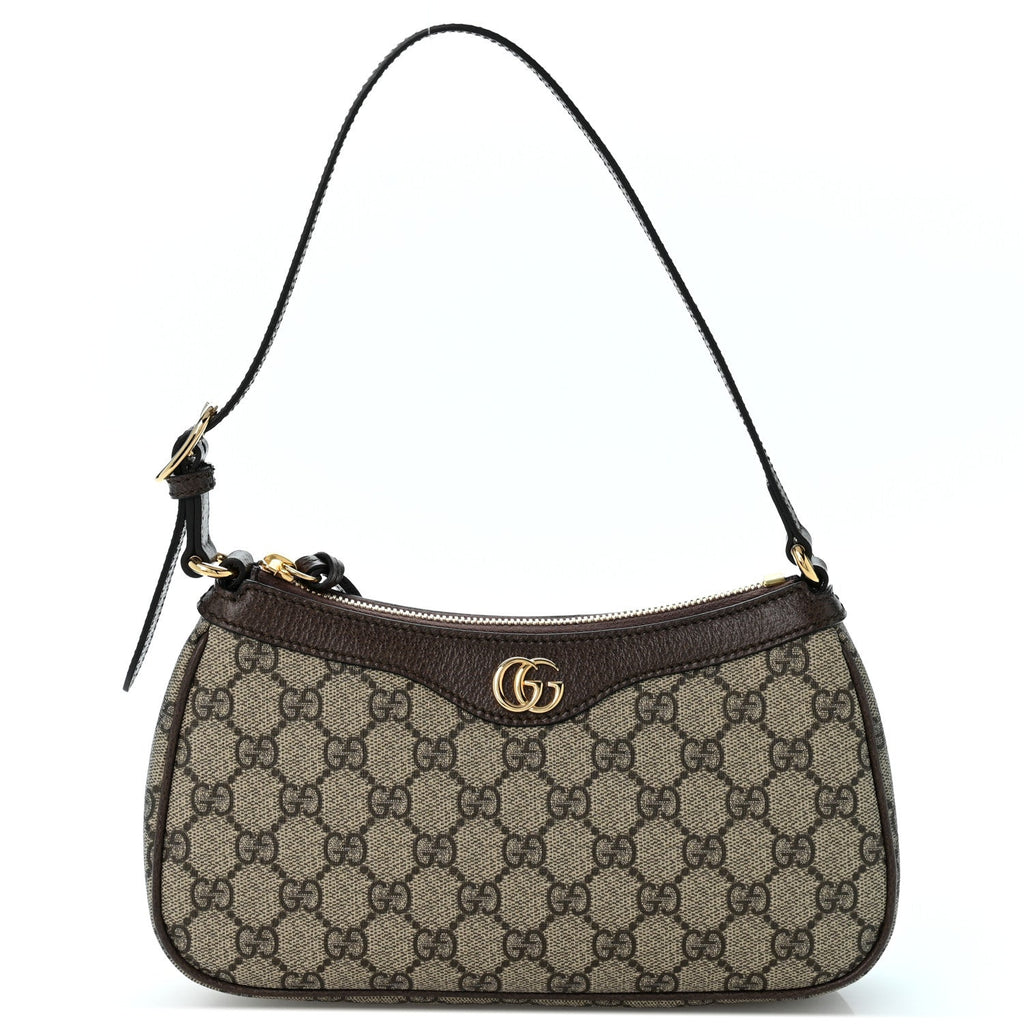 GG Supreme Monogram Textured Dollar Calfskin Small Ophidia Hobo Beige Ebony New Acero wholesalehk.shop