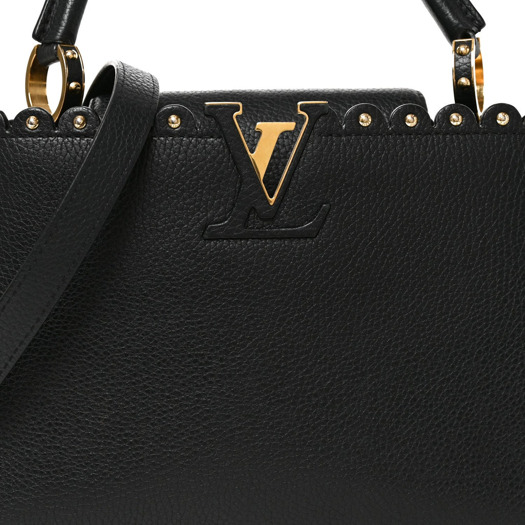 Taurillon Studded Capucines PM Black £¨ Direct shipment via from wholesalehk.shop