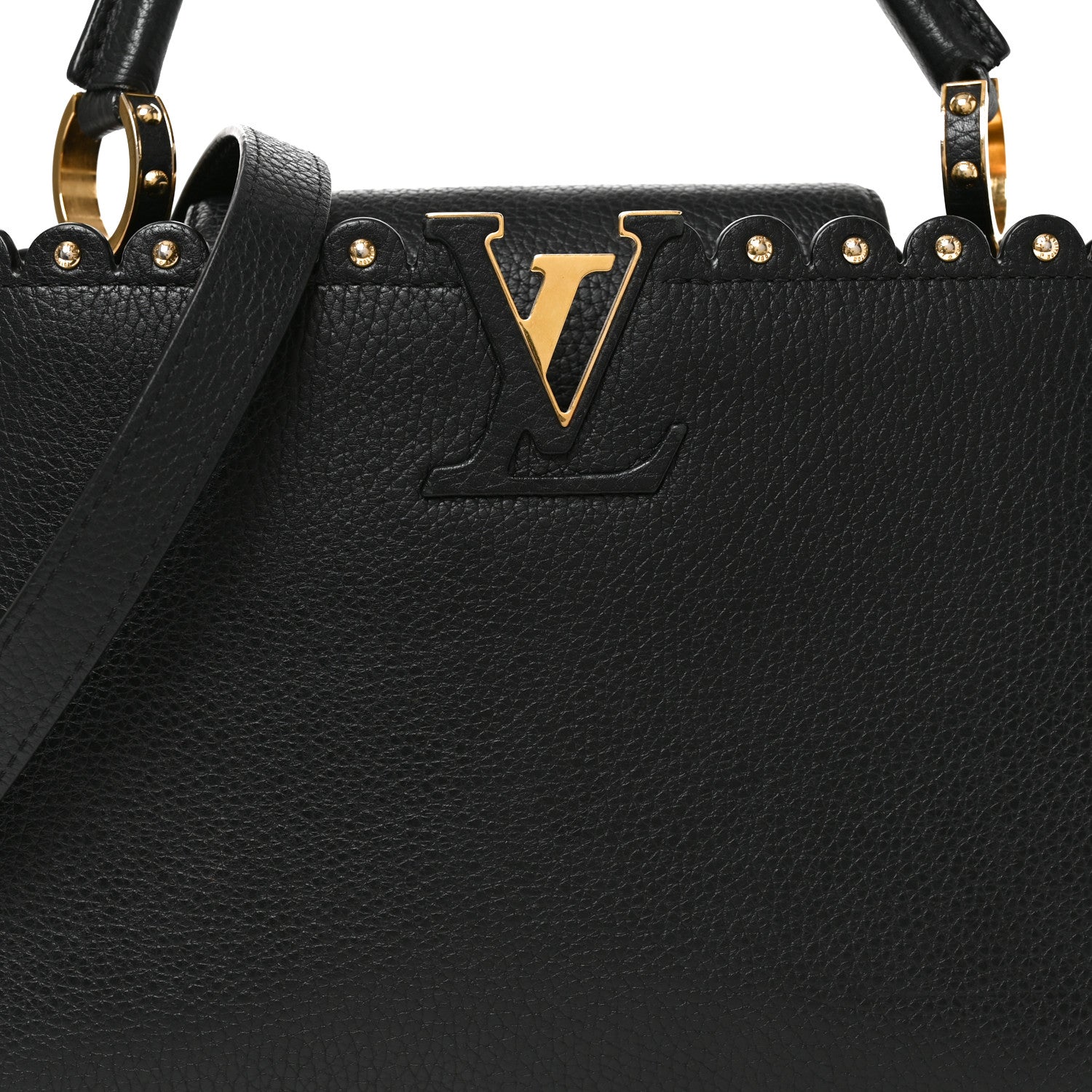 Taurillon Studded Capucines PM Black £¨ Direct shipment via from wholesalehk.shop
