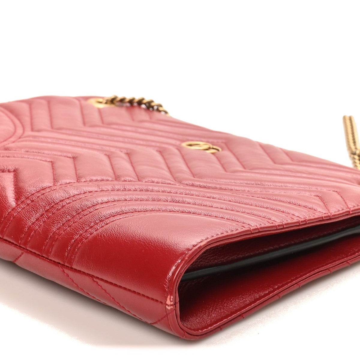 Azalea Calfskin Matelasse Heart Medium GG Marmont Slim Shoulder Bag Romantic Cerise wholesalehk.shop