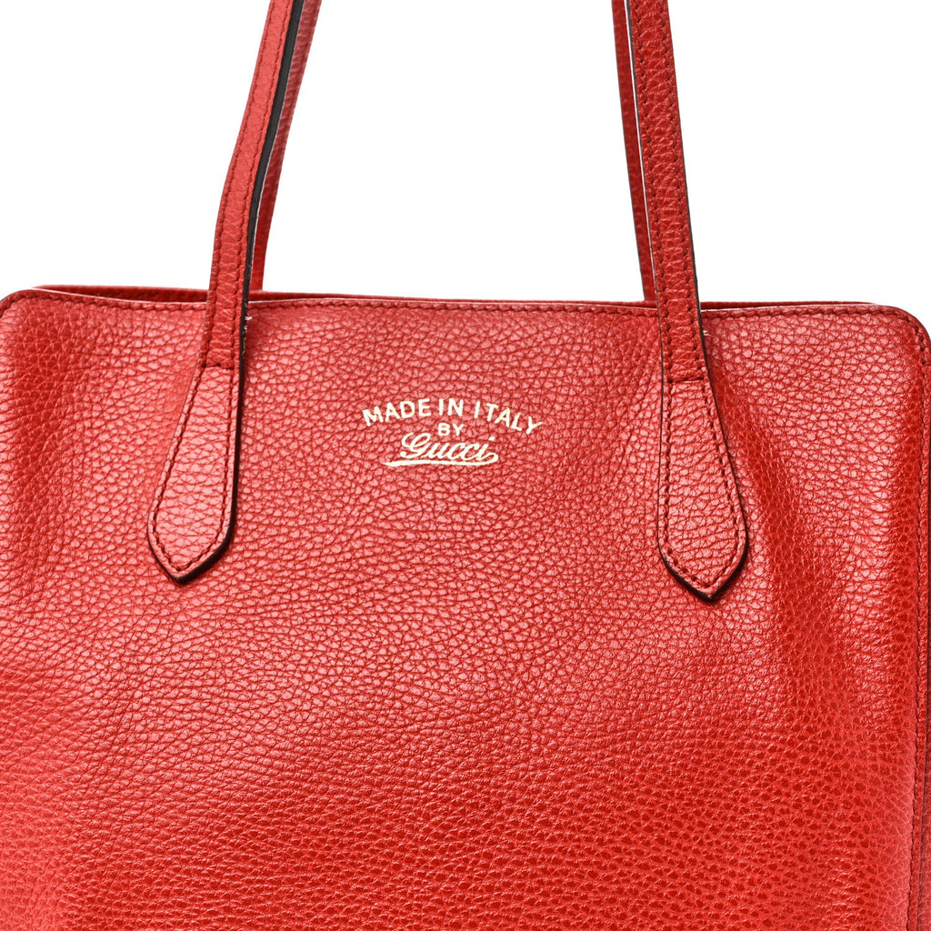 Dollar Calfskin Small Swing Tote Red wholesalehk.shop