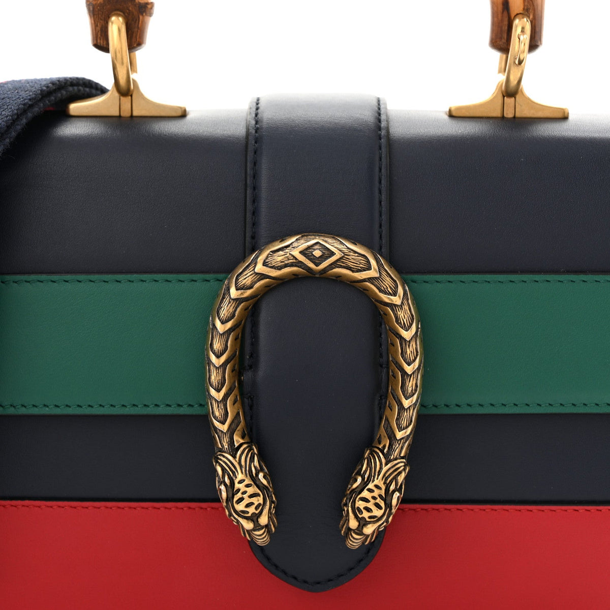 Calfskin Bamboo Web Mini Dionysus Top Handle Bag Blue Emerald Hibiscus Red wholesalehk.shop