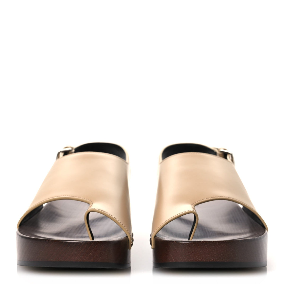 Glazed Calfskin Womens Klay Clog 40 Beige Naturel wholesalehk.shop