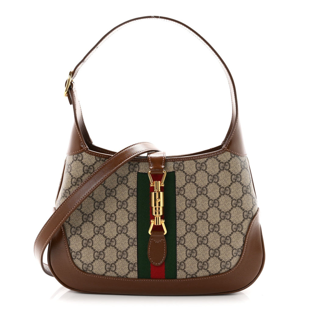 GG Supreme Monogram Azalea Calfskin Web Small Jackie 1961 Hobo Beige Ebony Brown Sugar £¨ Direct shipment via from wholesalehk.shop