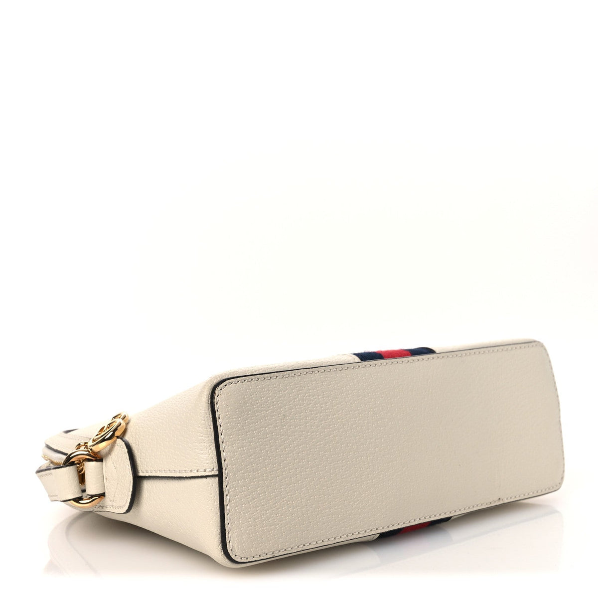 Textured Dollar Calfskin Web Small Ophidia Dome Shoulder Bag Mystic White wholesalehk.shop