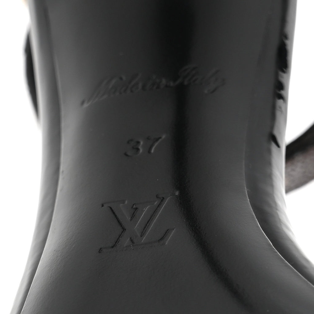 Patent Monogram Call Back Sandals 37 Black £¨ Direct shipment via from wholesalehk.shop