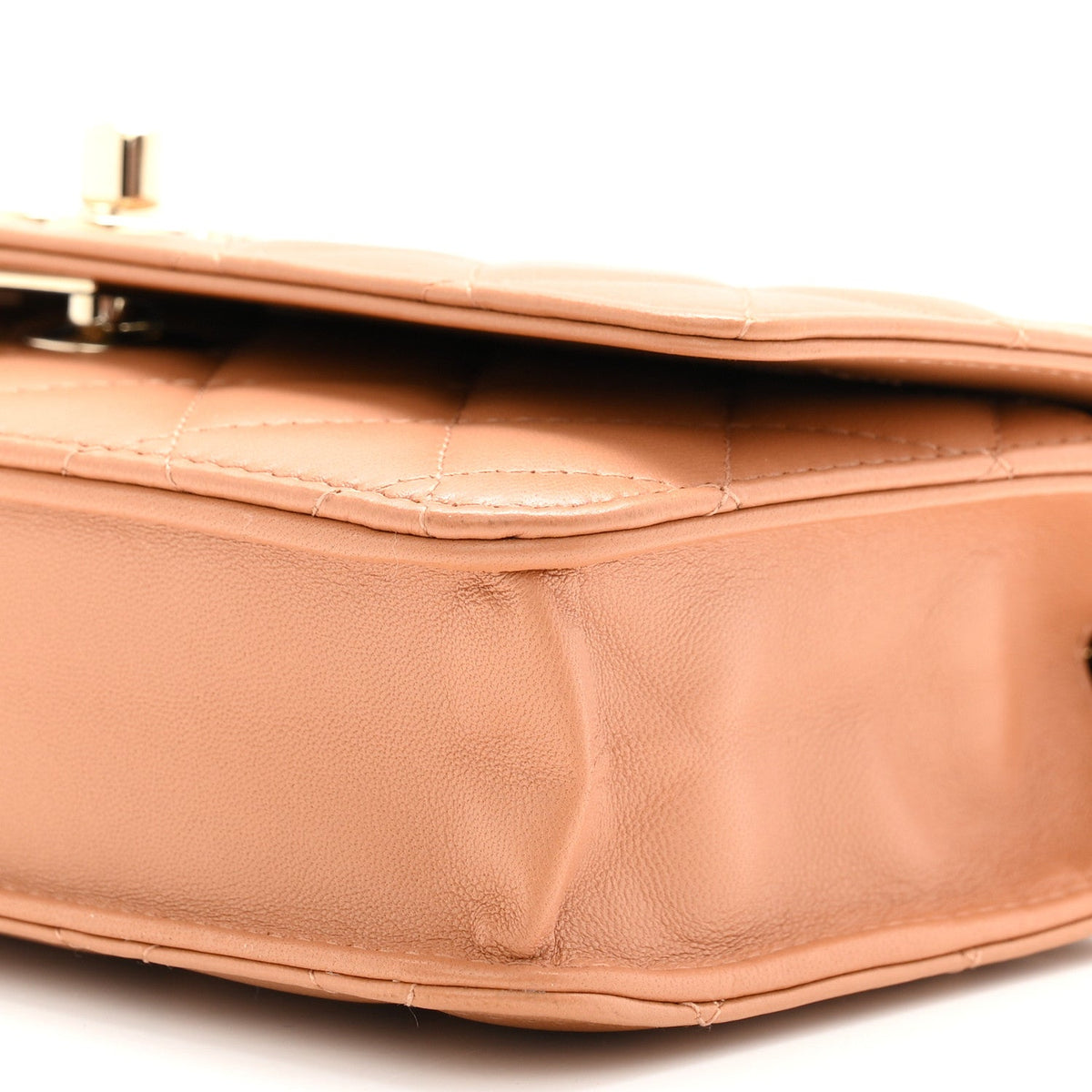 Lambskin Quilted Trendy CC Wallet On Chain WOC Camel wholesalehk.shop