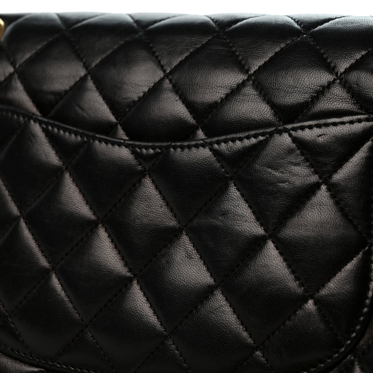 Lambskin Quilted Medium Double Flap Black wholesalehk.shop