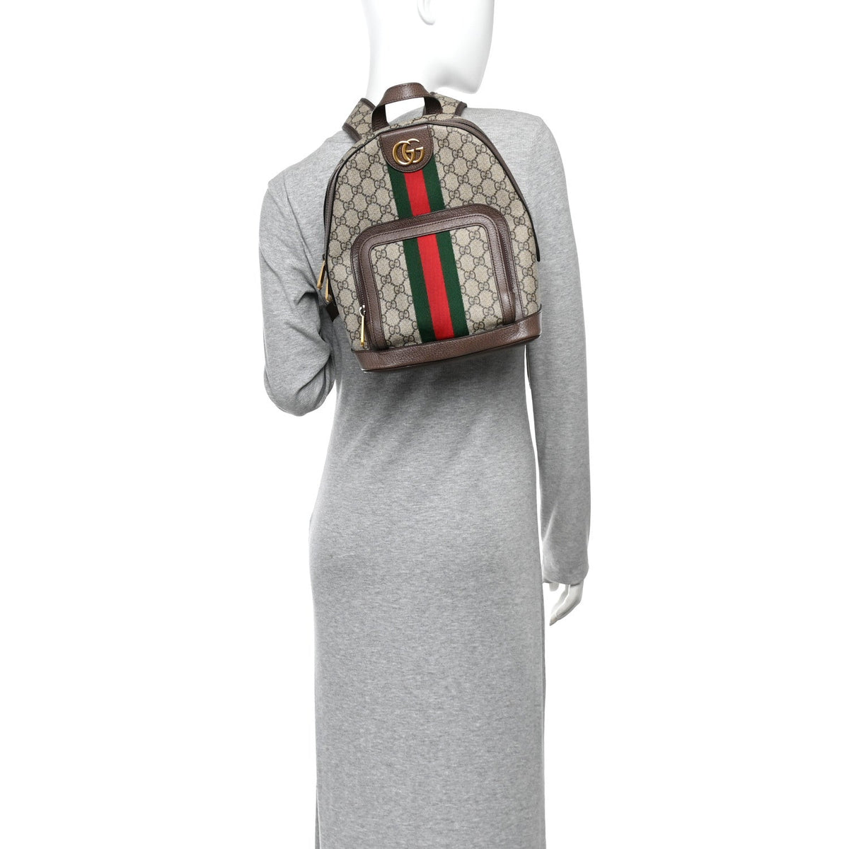 GG Supreme Monogram Calfskin Web Small Ophidia Day Backpack Beige Ebony New Acero wholesalehk.shop