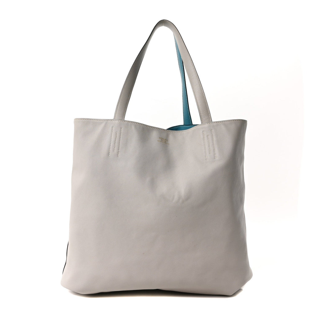 Veau Sikkim Double Sens 36 Reversible Tote Turquoise Gris Perle £¨ Direct shipment via from wholesalehk.shop