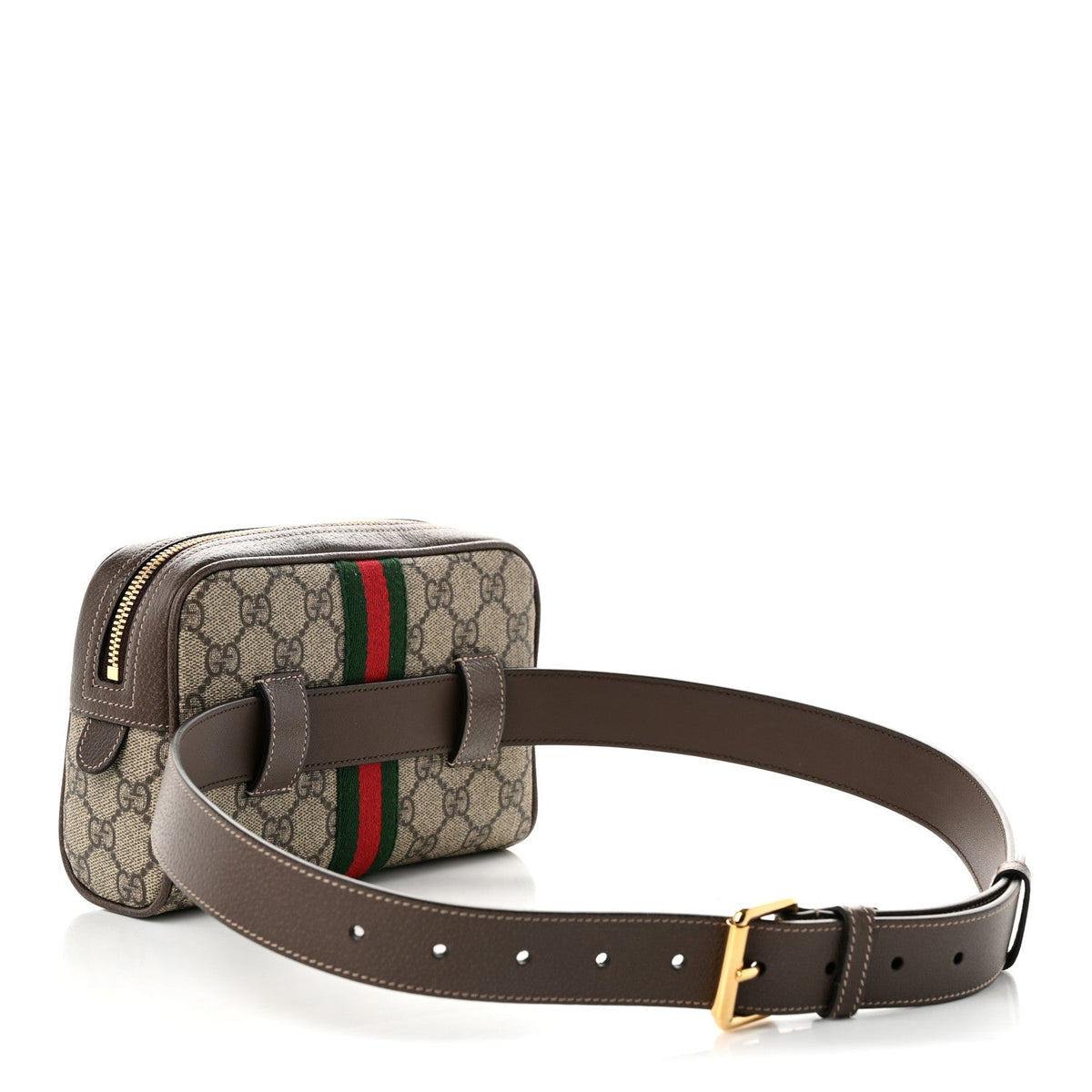 GG Supreme Monogram Web Small Ophidia Belt Bag 85 34 Dark Brown wholesalehk.shop