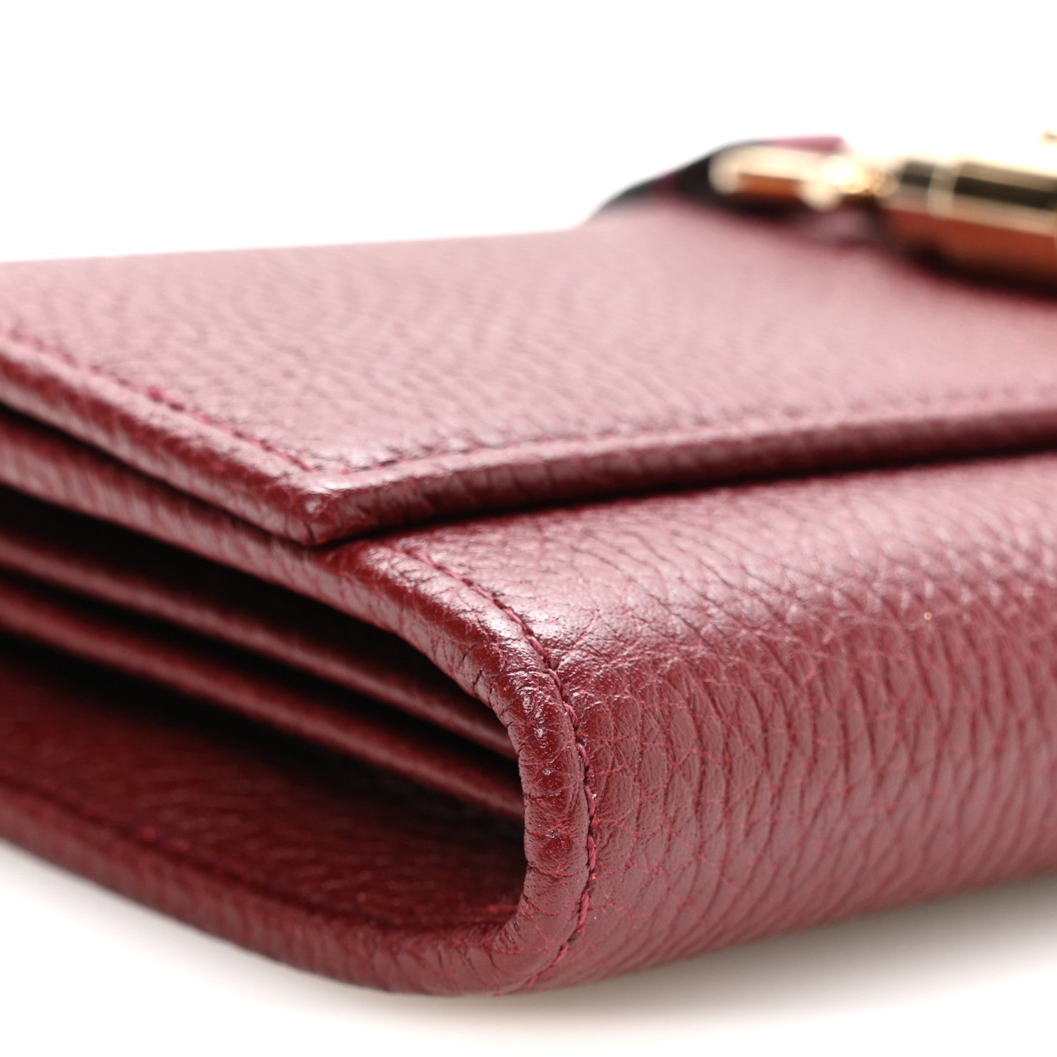 Pebbled Calfskin Jackie 1961 Chain Wallet Burgundy £¨ Direct shipment via from wholesalehk.shop