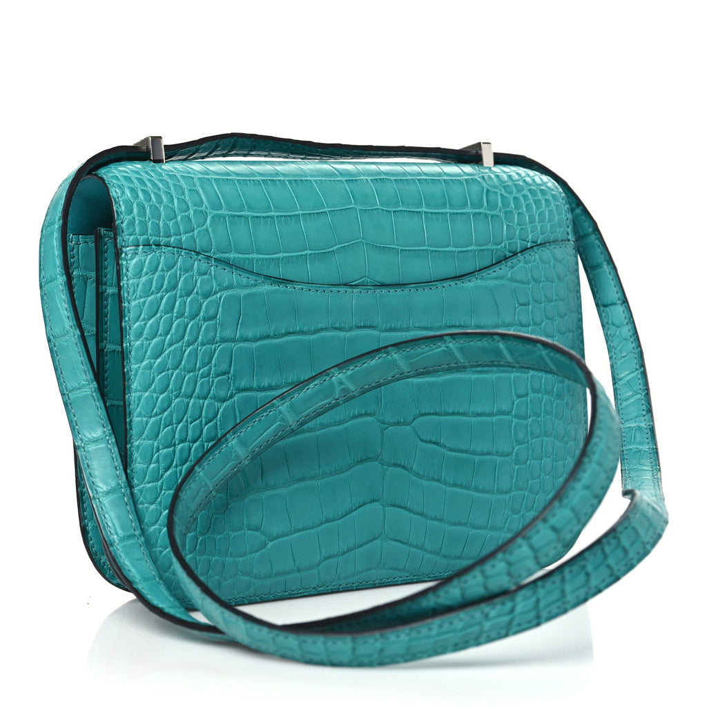 Matte Alligator Constance 18 Bleu Paon £¨ Direct shipment via from wholesalehk.shop