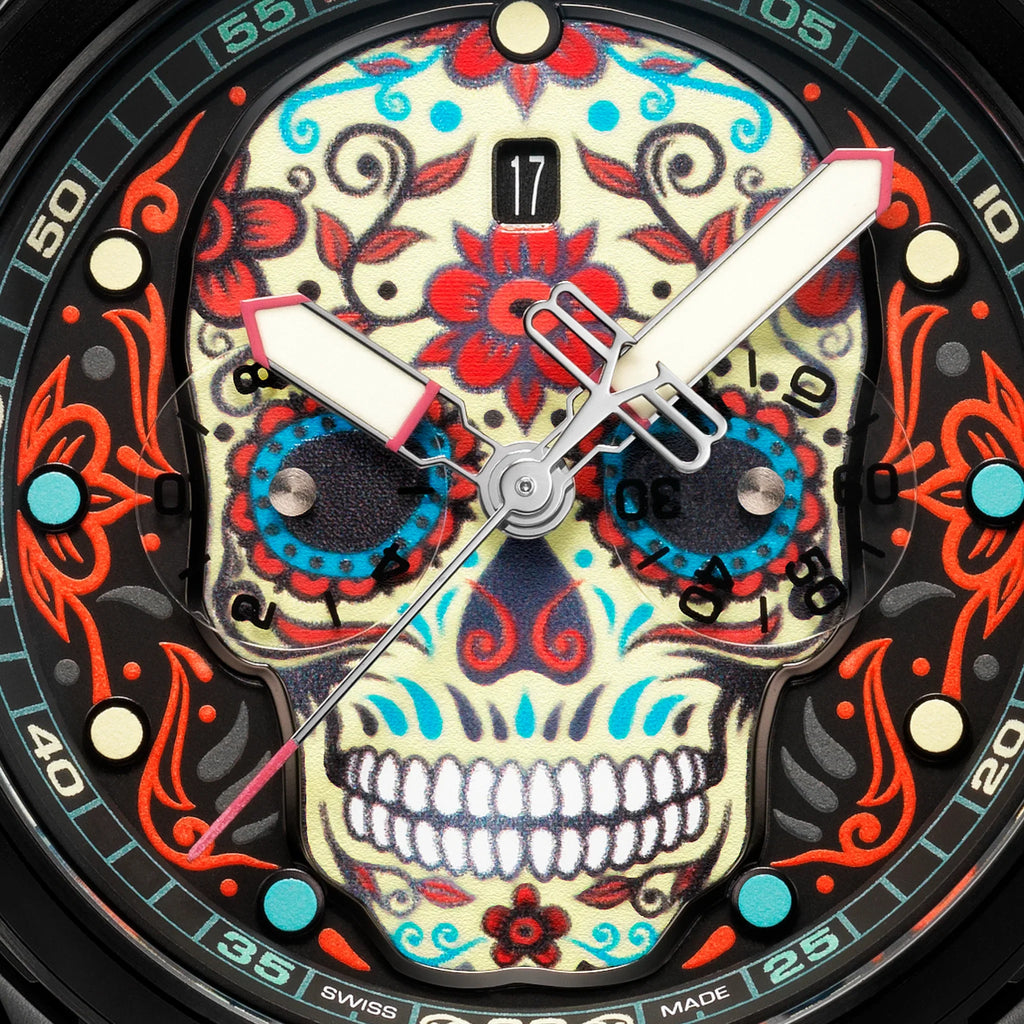 Bomberg Bolt-68 Heritage Sugar Skull Men's Red Watch wholesalehk.shop