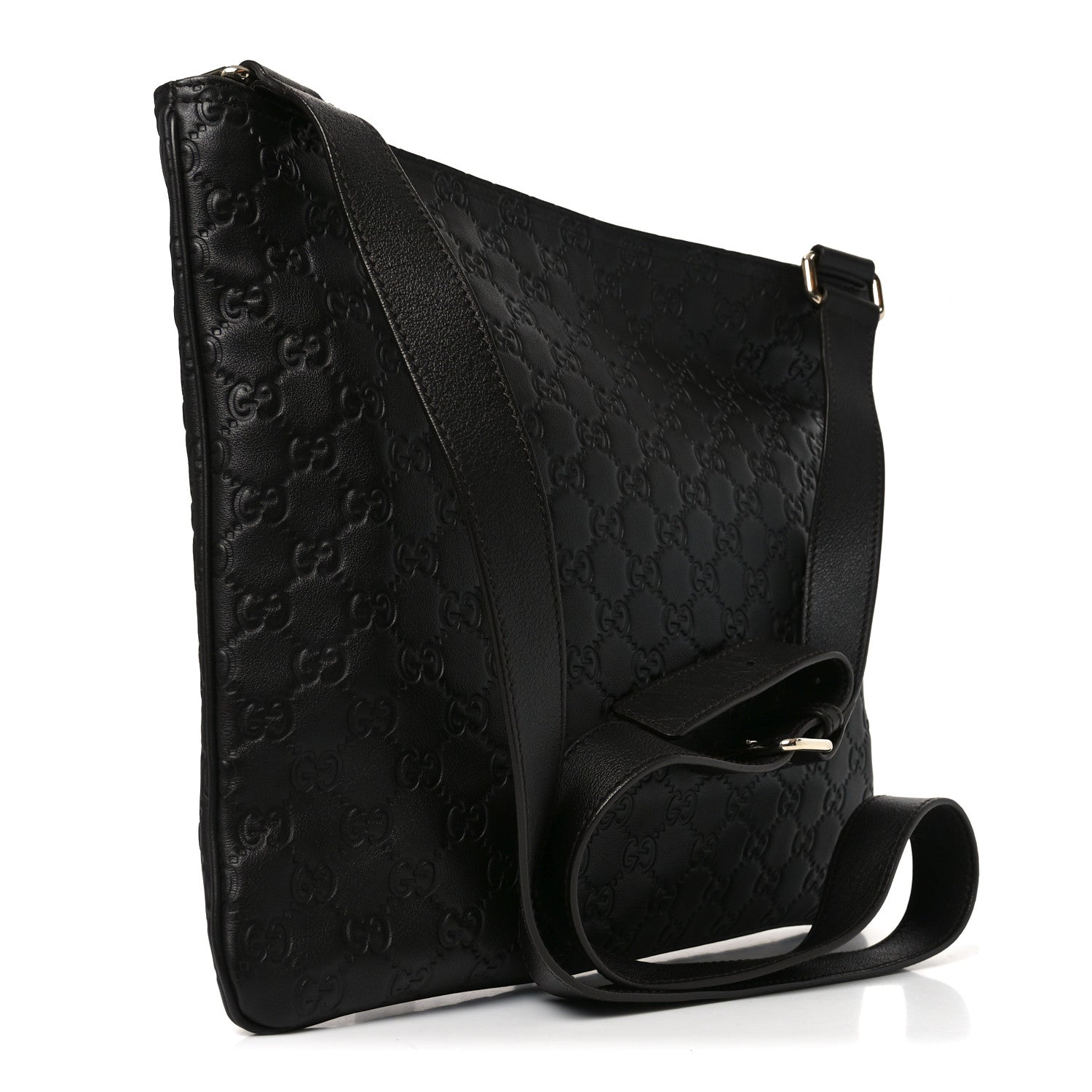 Guccissima Medium Flat Messenger Bag Black £¨ Direct shipment via from wholesalehk.shop
