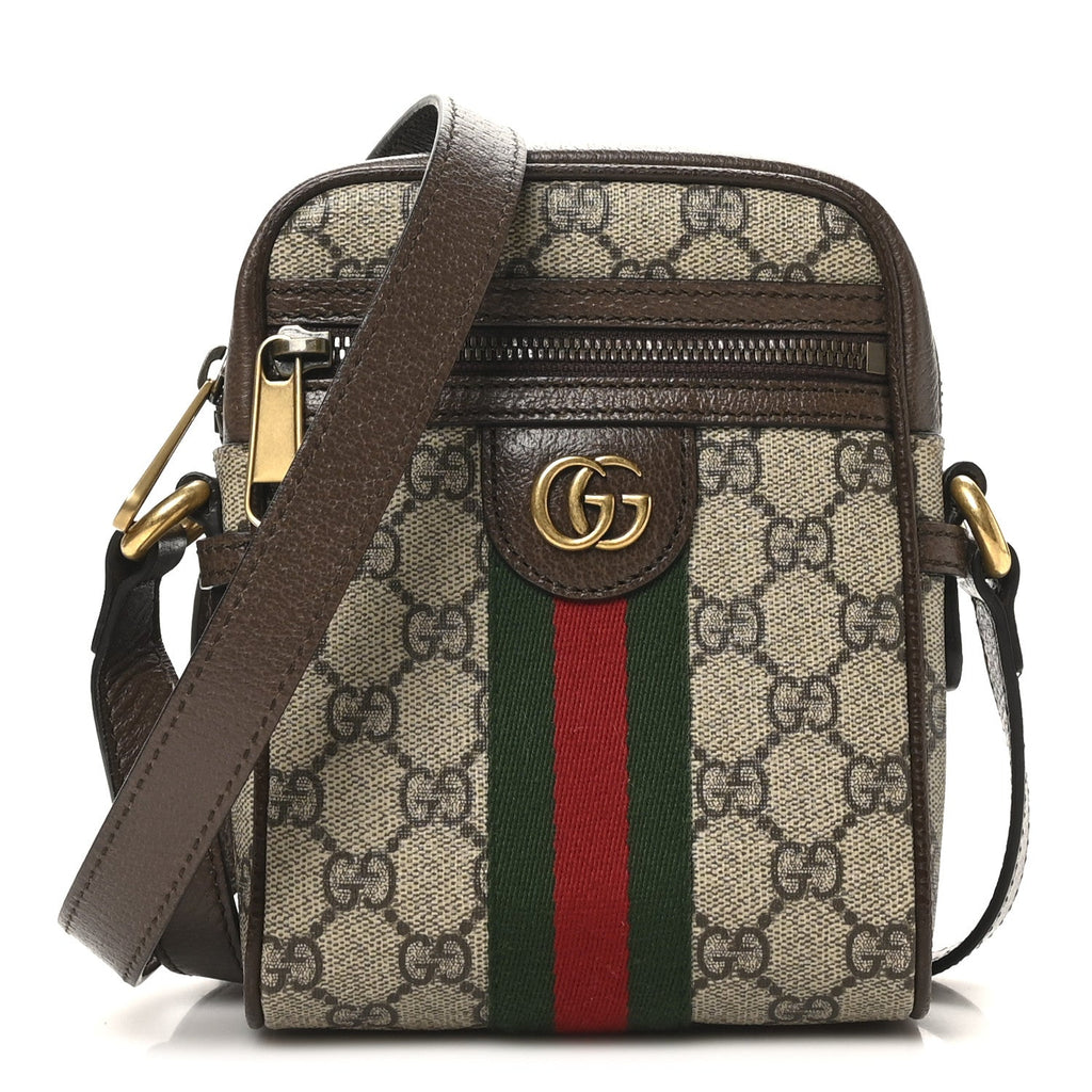 GG Supreme Monogram Web Mini Ophidia Messenger Brown wholesalehk.shop