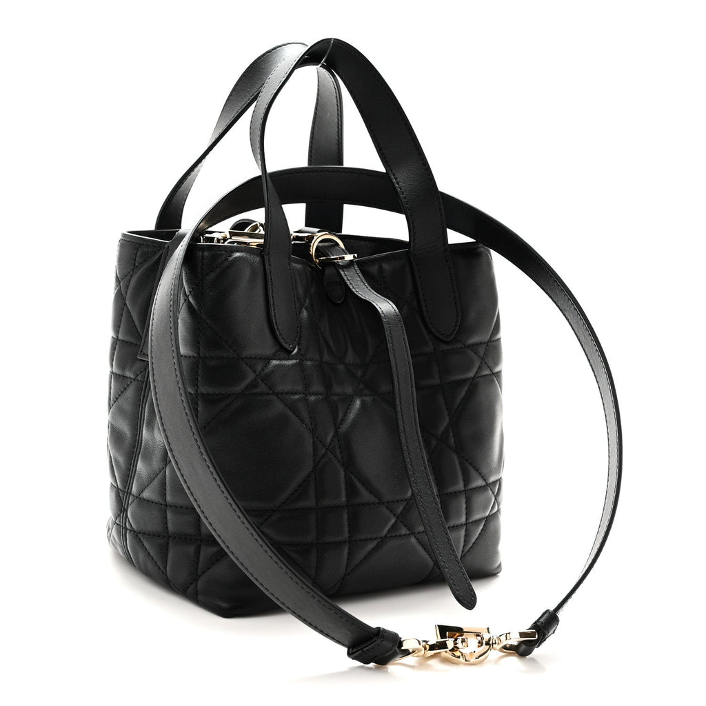 Calfskin Macrocannage Small Toujours Vertical Tote Black wholesalehk.shop