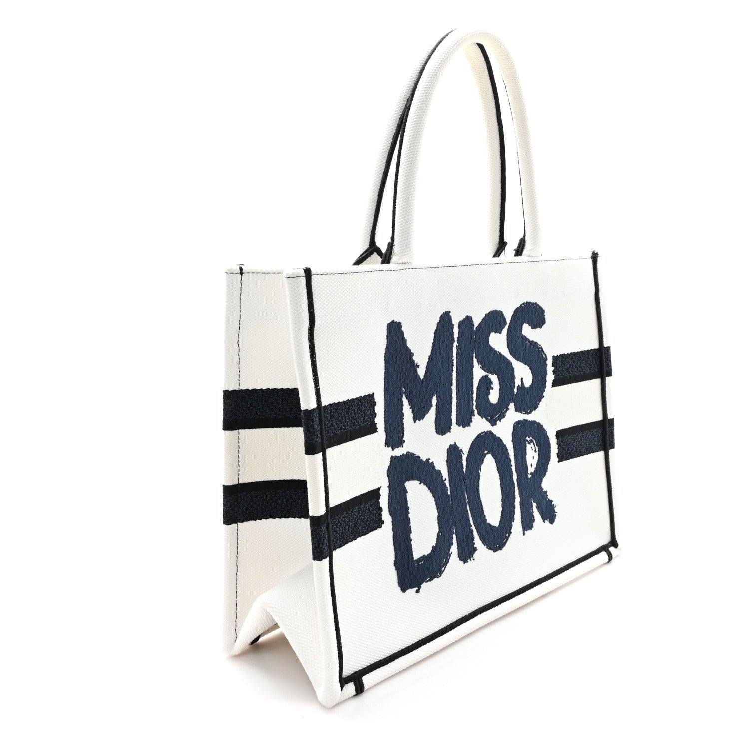 Canvas Embroidered Medium Miss Dior Graffiti Book Tote Navy White £¨ Direct shipment via from wholesalehk.shop