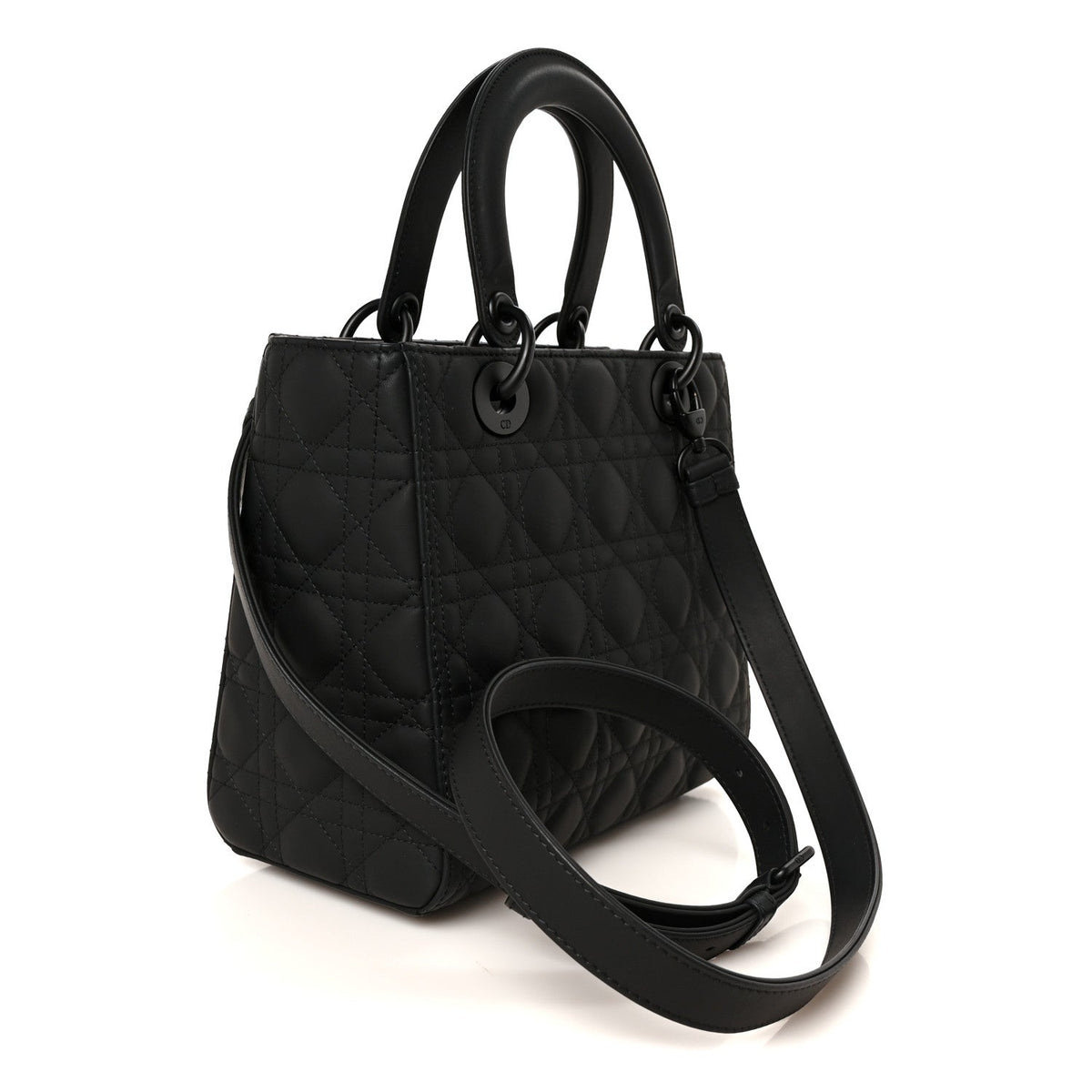 Ultra Matte Calfskin Cannage Medium Lady Dior Black wholesalehk.shop