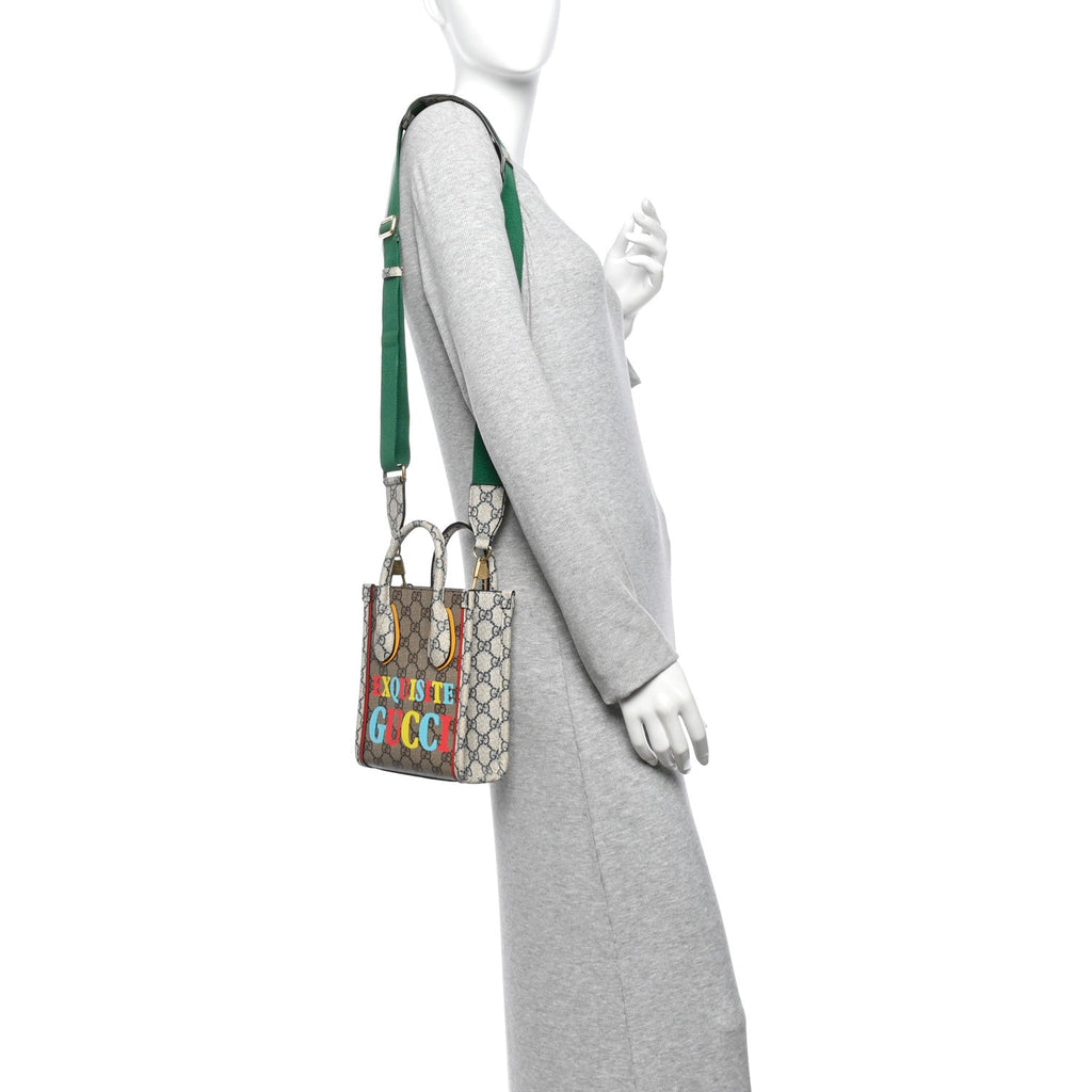GG Supreme Monogram Exquisite Mini Vertical Tote Beige Ebony Blue Crop Live Red wholesalehk.shop