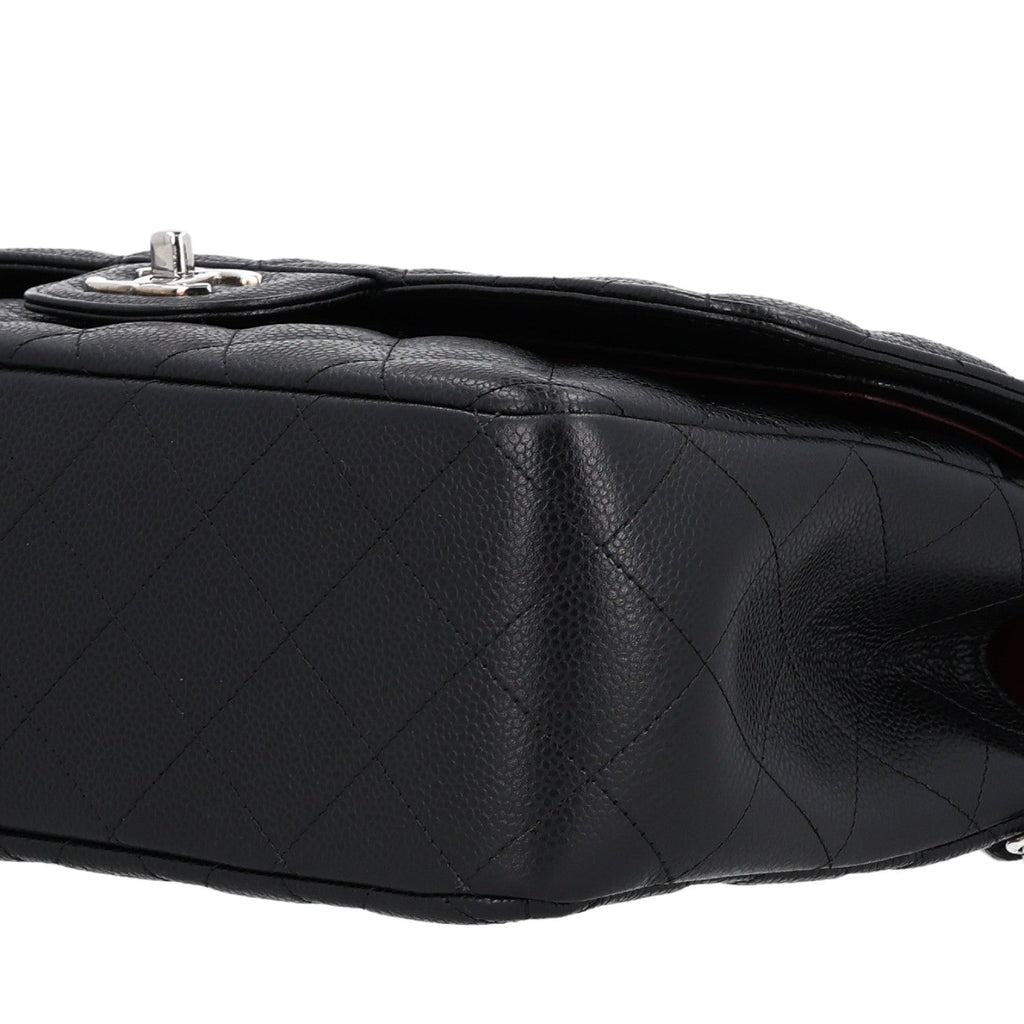 Caviar Quilted Jumbo Double Flap Black wholesalehk.shop