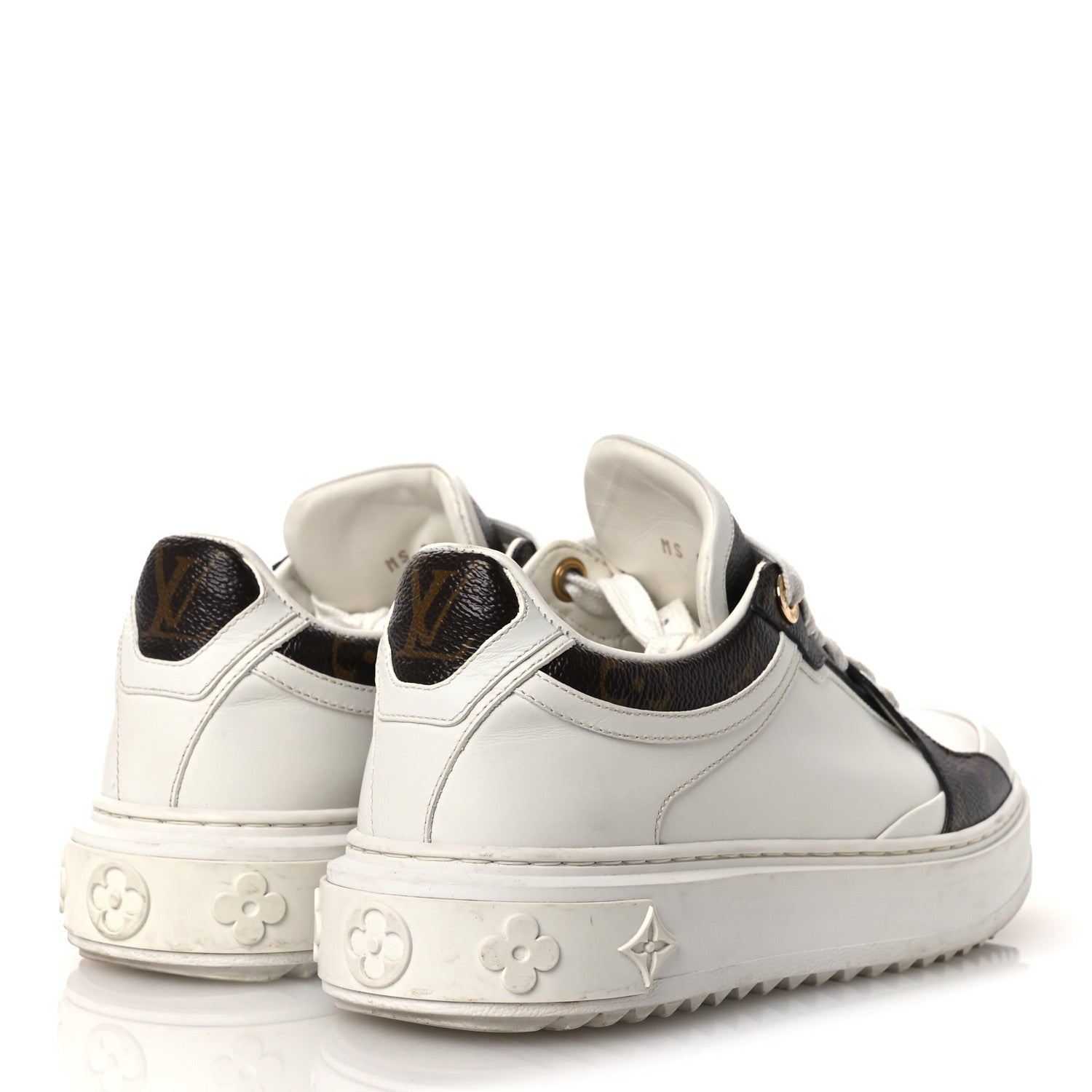 Calfskin Embossed Monogram Time Out Sneakers 36 White £¨ Direct shipment via from wholesalehk.shop