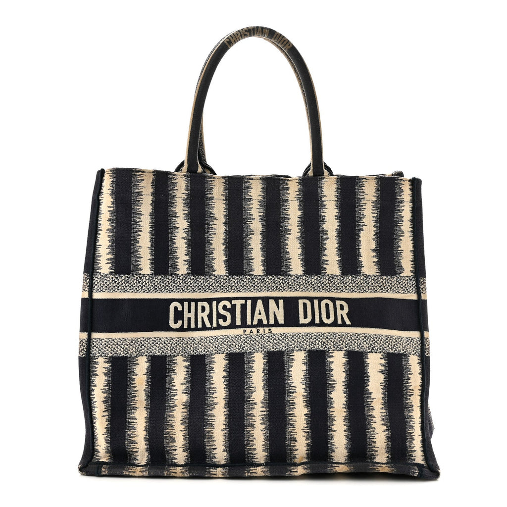 Canvas Embroidered Large Striped Book Tote Navy £¨ Direct shipment via from wholesalehk.shop