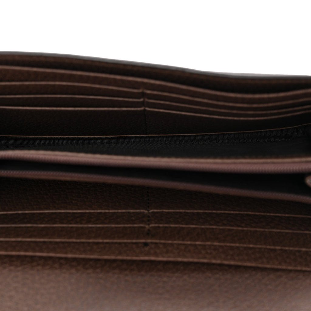 GG Supreme Monogram Web Ophidia Continental Wallet Brown wholesalehk.shop