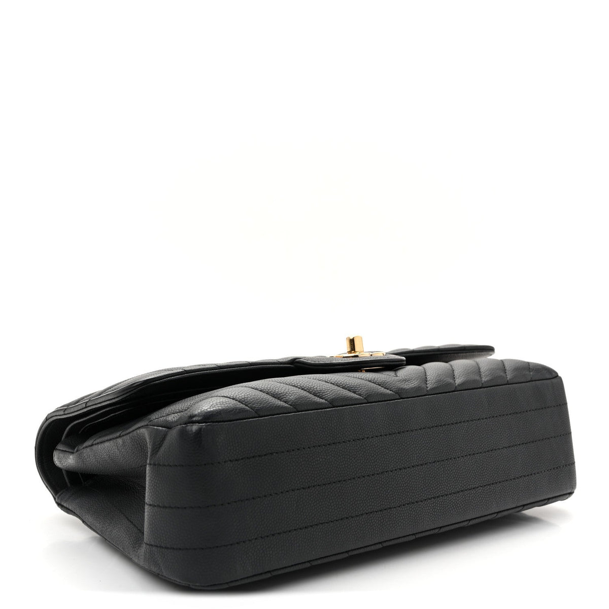 Matte Caviar Chevron Quilted Medium Double Flap Black wholesalehk.shop