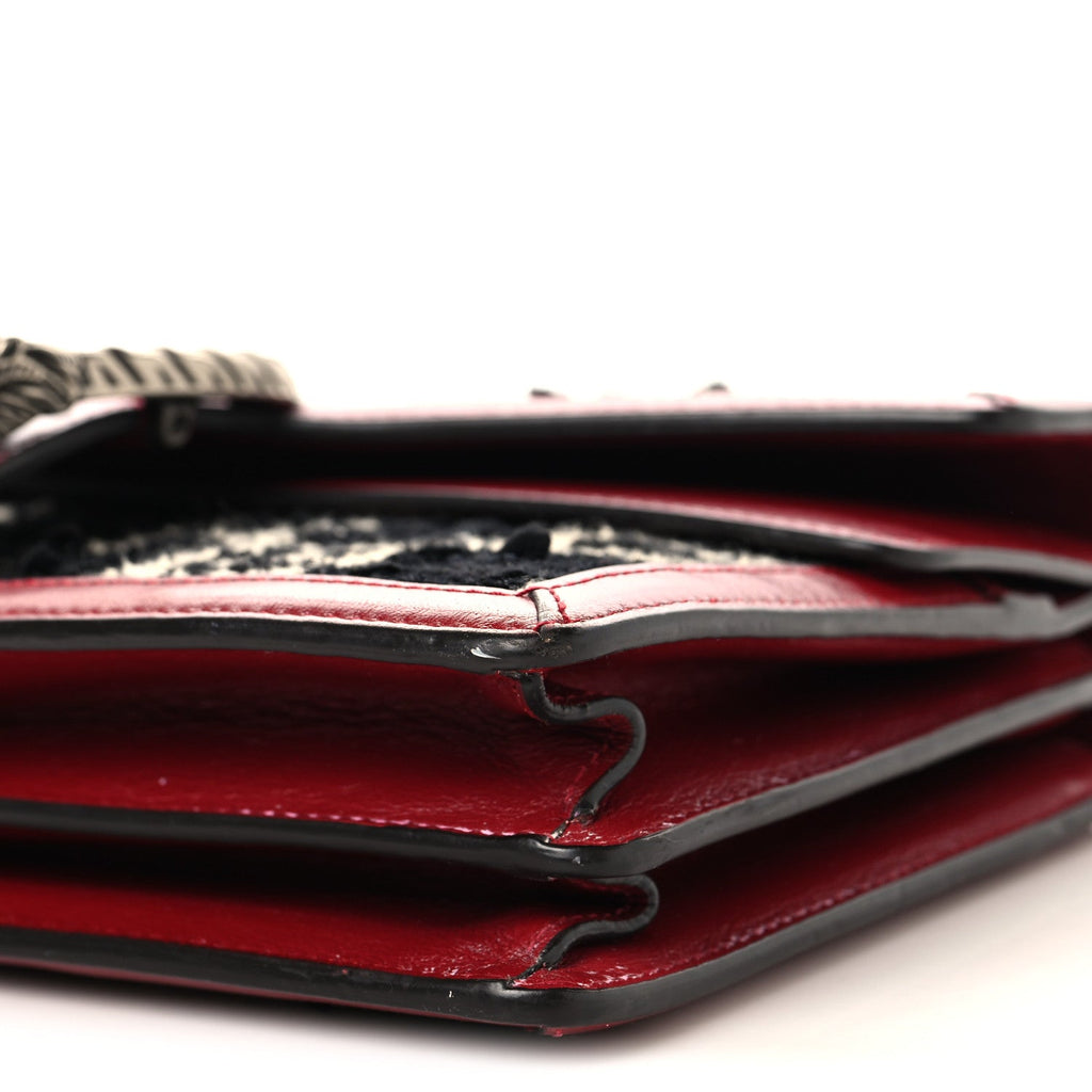 Tweed GG Monogram Small Dionysus Shoulder Bag Black White Romantic Cherry wholesalehk.shop